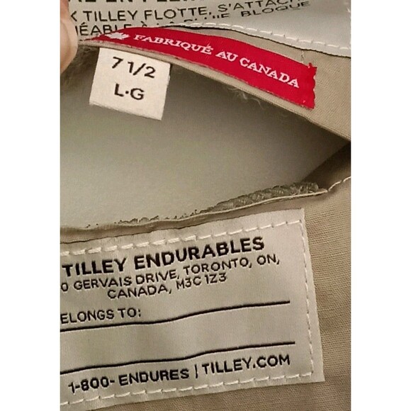 Tilley Waxed Cotton Outback Bucket Hat Sz Large Navy Blue Brim Crusher Cap TWC7 - Picture 13 of 13